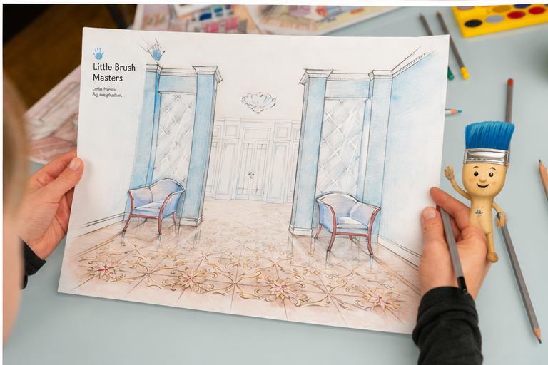 Little Brush Masters interior concept sketch